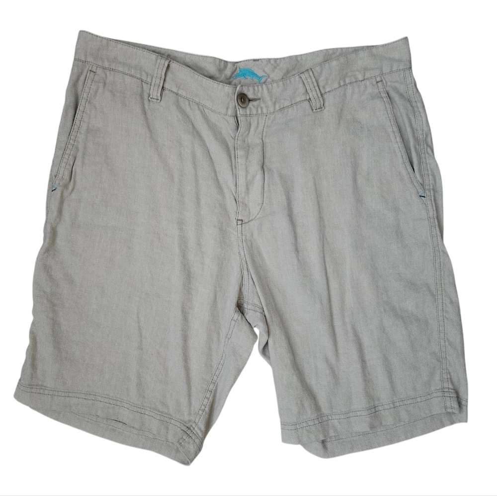 TOMMY BAHAMA Flat Front Linen Shorts | SZ 38" W / XL - Picture 2 of 7